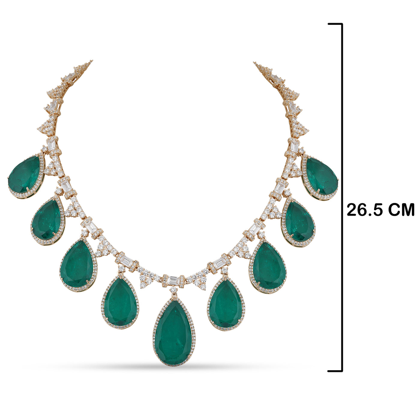 Emerald Green Tear Drop Necklace Set