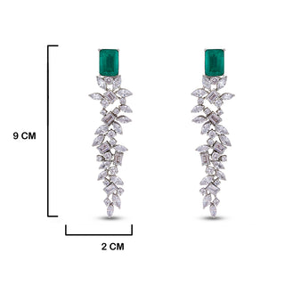 Yamaam - CZ & Green Doublet Earrings