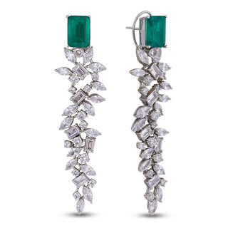 Yamaam - CZ & Green Doublet Earrings