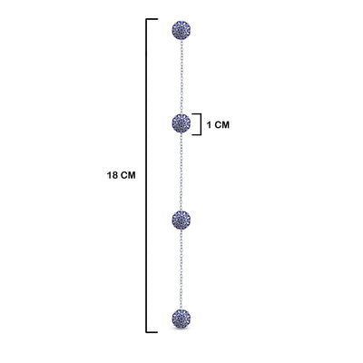 Meenakari Silver Kurta Buttons with measurements in cm.
