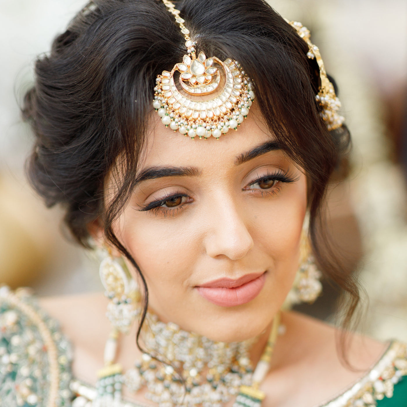 This gorgeous gold plated maang tikka with lotus motif is pure elegance. As seen on Influencer Annam Ahamad .